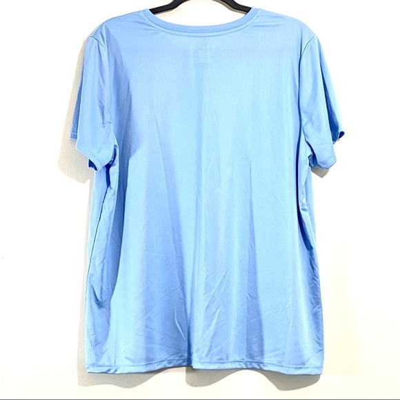 Women's Cool Dri LIGHT BLUE V-neck wicking fitness t-shirt size 2XL - Picture 3 of 5